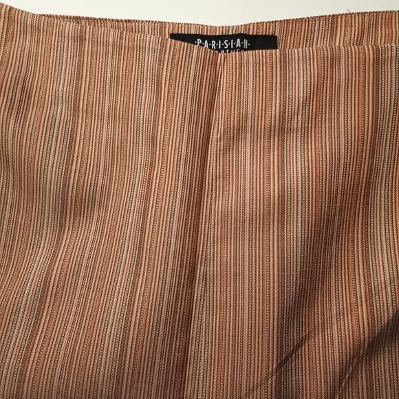 Parisian Signature Woman Silk Blend Pants Size 22W High Rise Tapered Leg Striped - Picture 4 of 9